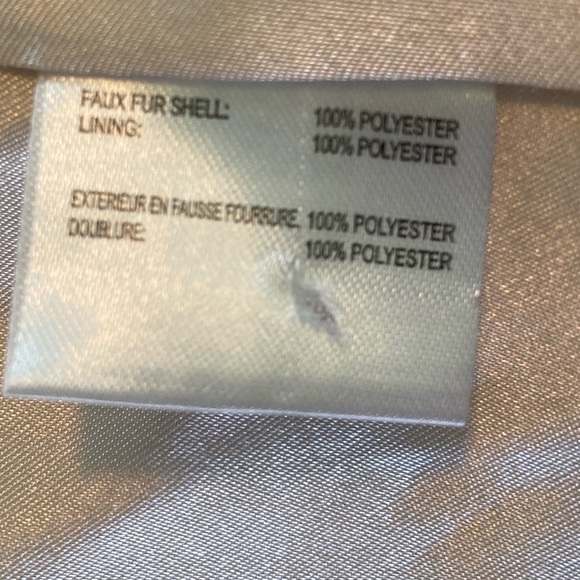 Calvin Klein Faux Fur Ivory Mid-Length Coat with Gold Accent Buttons (Size S) - Picture 8 of 10